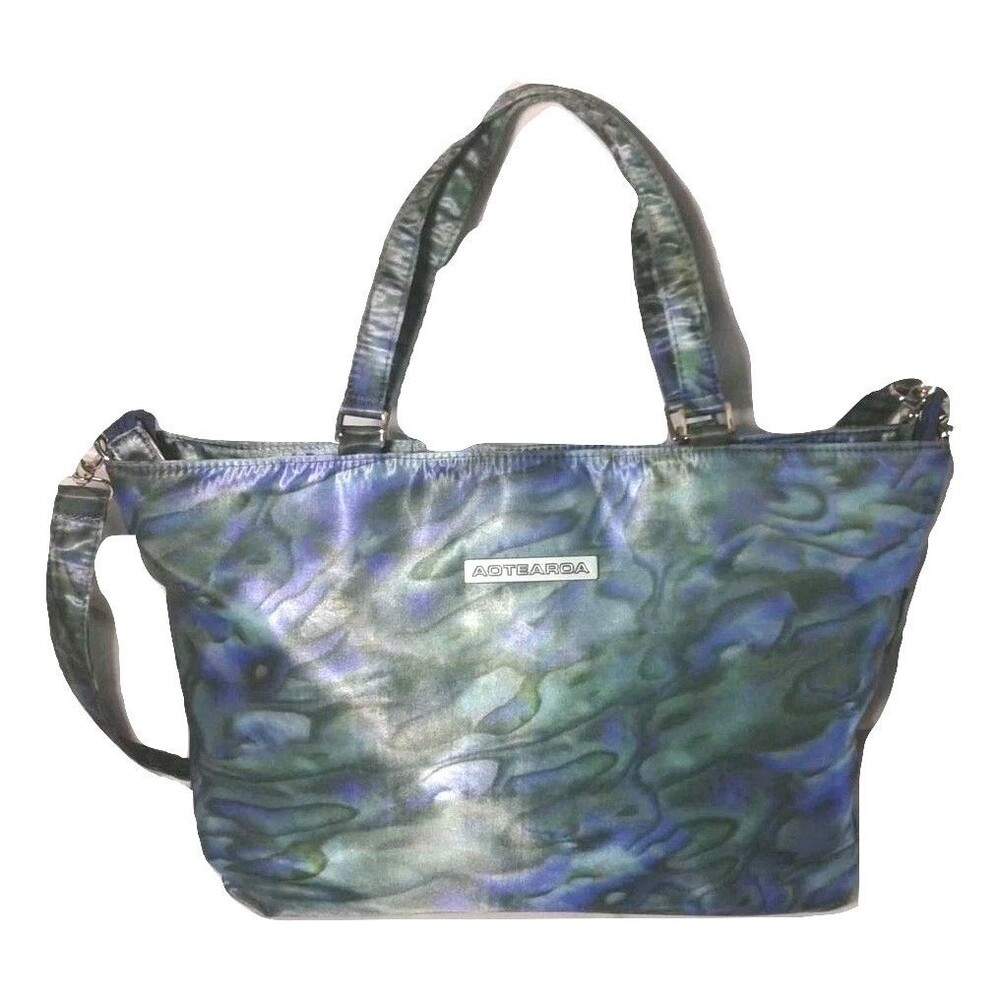 MAORI AOTEAROA Tote Shopper New Zealand Carry All Bag Blue Ocean Print Vintage